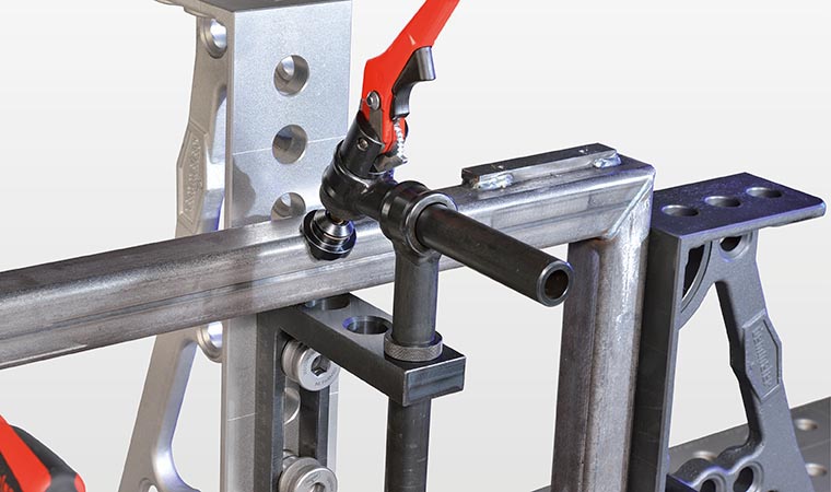 Variable screw clamp 45° with quick-action clamping cylinder