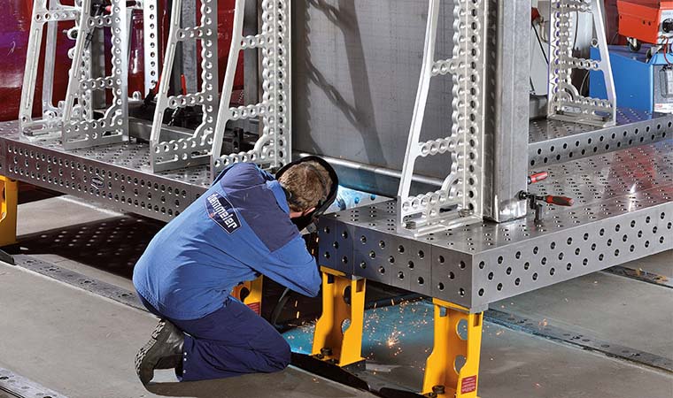 PROFIPremiumLINE Clamping and locating angle aluminium-titanium 800